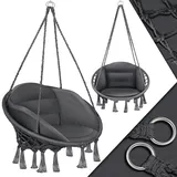 Kesser KESSER® Hängesessel mit Kissen - Chill Hängestuhl zum Aufhängen für Erwachsene & Kinder Hängematte bis 150 kg Hängesitz Aufhängung Indoor & Outdoor Wohn & Garten Terrasse