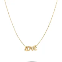 Echtzeit Edelstahlkette Love Letters gelbgoldfarben