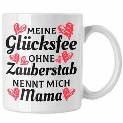 Trendation Tasse Trendation – Mama Tasse mit Spruch Geschenk Muttertag von Tochter Sohn Mutter Kaffeetasse Spruch weiß