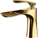 Waschbeckenarmatur Im Wasserfall-stil, Einhebelmischer, Wc-armatur, Goldfarben
