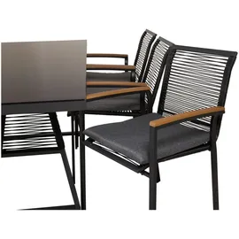 venture home Dallas Gartenstuhl 57 x 83,5 x 63,5 cm schwarz 2 St.