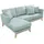 miliboo Eckcouch Polyester 2-Sitzer Lagunengrün