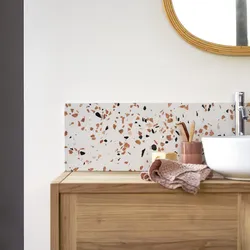 Fliesenspiegel Ava aus Premium-Terrazzo Brown 100 cm