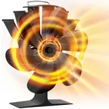 DZKKIUR Kaminventilator ohne Strom – 6-Blatt Ofenventilator, wärmebetriebener Ventilator für Kamin, Holzofen & Ofenheizung, leise Luftzirkulation ohne Energieverbrauch
