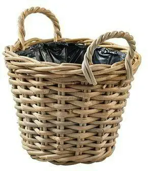 Korb Rattan D35H25cm mit Henkel Kubu Split  - natur