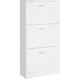 VASAGLE Schuhregal 60 x 120 x 24 cm weiß / weiß