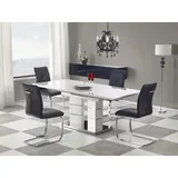 Design Esstisch Tisch HA-333 Weiß Hochglanz ausziehbar 160 bis 200 cm