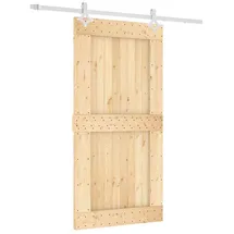 vidaXL Schiebetür rechts 100 x 210 cm Weiß/Braun