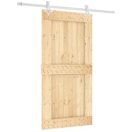 vidaXL Schiebetür rechts 100 x 210 cm Weiß/Braun