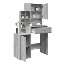 vidaXL Schminktisch mit Schrank Grau Sonoma-Eiche 80x35x132 cm
