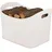 Relaxdays Kaminholzkorb Kunstleder 53,5 x 36 x 41 cm Creme