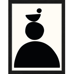 ANY IMAGE Digitaldruck »Abstrakt Minimalismus in Schwarz III«, Rahmen: Buchenholz, Schwarz