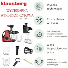 Klausberg KB-7865 Slow Juicer Rot/Schwarz