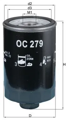KNECHT Ölfilter oc279 Anschraubfilter 129,5mm Gewindemaß3/4-16UNF-2B für CUPRA