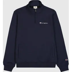 CHAMPION Half Zip Sweatshirt mit Logo - Dunkelblau - L