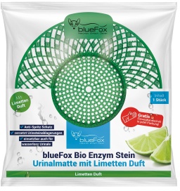 blueFox Urinalsieb mit Enzymstein 2in1, Urinalmatte mit Spritzschutz und Urinsteinbekämpfung, Duft: Limette