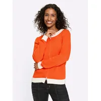 Heine Strickjacke in orange-ecru | Gr.: 42