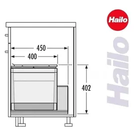 HAILO Abfallsammler 84 l Dunkelgrau