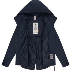 Ragwear leichte Damen, Übergangsjacke kurz Outdoorjacke wasserdicht Parka mit Kapuze Monade Übergang YOUMODO Navy24 Gr. 6XL (52), blau (mittelblau), Obermaterial: 100% Polyester.