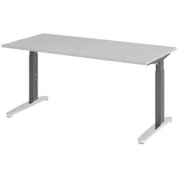 Bümö Schreibtisch Grau, Graphit, Nachbildung, Rechteckig, 160x74x80 cm, FSC