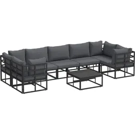 vidaXL Garten-Lounge-Set 8-tlg. schwarz Aluminium