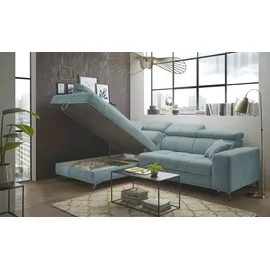 Sofa.de Eckcouch Chenille 2-Sitzer Blau