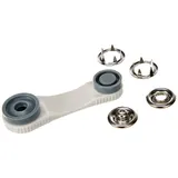 Prym 390195 Nähfrei-Druckknopf Jersey Messing 18 mm silberfarbig, metal, perle