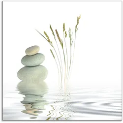 Küchenrückwand ARTLAND "Zen Friede", weiß, B:60cm H:60cm, Aluminium, Spritzschutzwände, Alu Spritzschutz mit Klebeband, einfache Montage