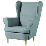 Massivmoebel24 Ohrensessel 71x74x105 petrol SCANDI #109