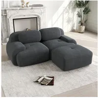 OKWISH Ecksofa Cordsofa mit modularem Aufbau, Ergonomisch & Atmungsaktiv – Ohne Montage, Ideal für Wohnzimmer 1 Teile grau 178 cm x 70 cm x 208 cm