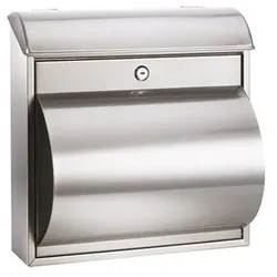 Briefkasten mit Zeitungshalter Edelstahl, rostfrei - silber