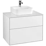 Villeroy & Boch Finion Waschtischunterschrank F08100GF 80x60,3x50,1cm, Abdeckplatte white matt, Glossy white lacquer