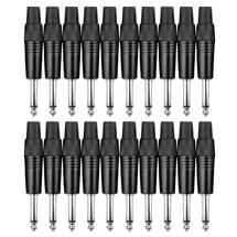 Pronomic Steckerset Klinke 6,3mm 20 Stück schwarz