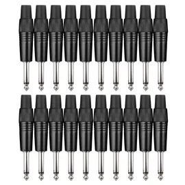 Pronomic Steckerset Klinke 6,3mm 20 Stück schwarz