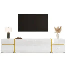 modfu TV-Schrank Lowboard 180x40x38 cm Weiß MDF/Spanplatte