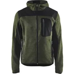 BLAKLÄDER® Strickjacke 4930, mit Softshell, armygrün/schwarz 1 Stück, Größe: S
