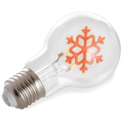 Vellight LED-Lampe in Glühlampenform, Schneeflöckchen, dekorativ, goldfarbenes Filament, 2 W, E27, 60 lm, Lebensdauer, 25000 h