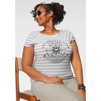 KangaROOS Print-Shirt in grau-weiß-gestreift | Gr.: 44/46,