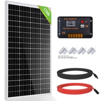 ECO-WORTHY 12V 170W monokristallines Solarpanel Kit Solarmodul mit 30A Laderegler + 5m Solaradapter-Kit + Z-Halterungen, netzunabhängig, geeignet für Wohnmobil Boot Haushalt