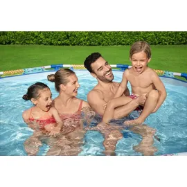 BESTWAY Steel Pro Paradise Frame Pool rund 274 x 66 cm bunt