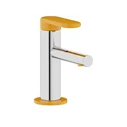 Vitra Sento Kids Einhebel-Waschtischmischer A42666 chrom und gelb, ohne Ablaufgarnitur
