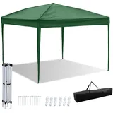 Peviasot Pavillon 3x3 m, Wasserdicht Faltpavillon, UV Schutz Pop-Up Gartenpavillon, Höhenverstellbar, Stabil Faltzelt 420D Oxford, Partyzelt Gartenzelt für Camping Festival Party, Grün