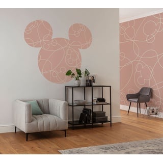 KOMAR Wandtattoo Mickey Head Knotted - Größe 125 x 125 cm (Breite x Höhe) - Disney, Kinderzimmer, Kindertapete, Tapete,