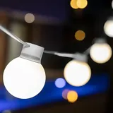 Licht-Erlebnisse LED Lichterkette außen IP44 3000 k 5m lang + 3m Kabel mit Stecker Außenlichterkette Outdoor Terrasse Garten
