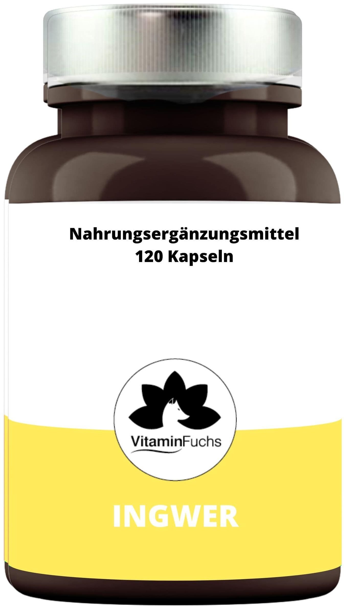 Ingwer + Kapseln - Ingwerpulver optimal Bioverfügbar von VitaminFuchs 120 St