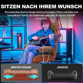 GTPLAYER Gaming Stuhl Kunstleder Braun