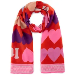 Codello PRINTED SCARF RECYCLED POLYESTER HEARTS QUOTE 100X180CM - 1 Stück