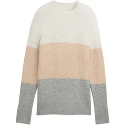 TOM TAILOR DENIM Damen Strickpullover mit Colour Blocking, grau, Colour Blocking, Gr. M