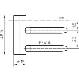 Simonswerk Rahmenteil V 4400 WF STA vern.f.3-tlg.Holzzargen SIMONSWERK