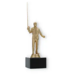 Pokal Kunststofffigur Baitcaster goldmetallic auf schwarzem Marmorsockel 27,0cm